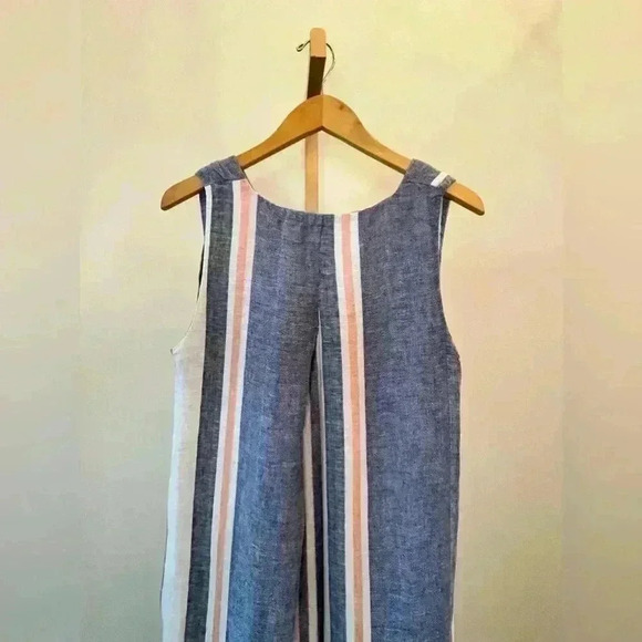 Philosophy Women's Striped Shift Dress M Multicolor Sleeveless Casual Linen - Picture 8 of 10
